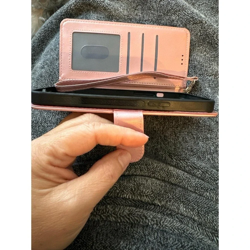 Pink wallet, iPhone case for 13 Pro Max